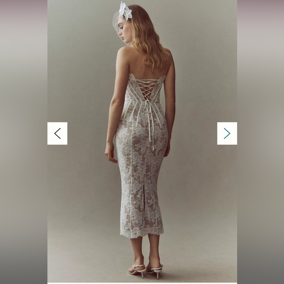 V. Chapman Strapless White Lace Dress - Picture 3 of 4